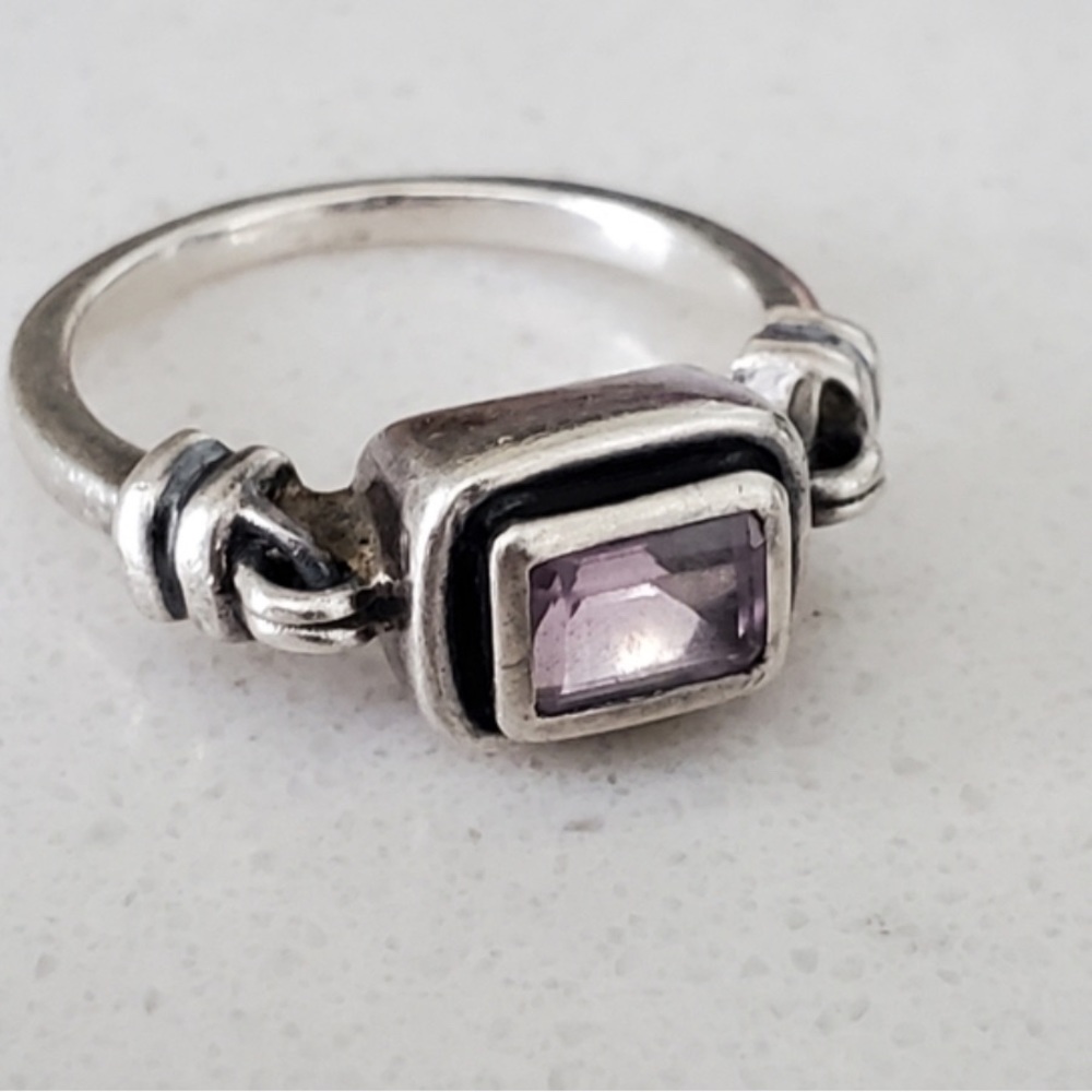 Silpada Retired .925 Sterling Silver Amethyst Ring Size 6 February Birthstone - Picture 4 of 8